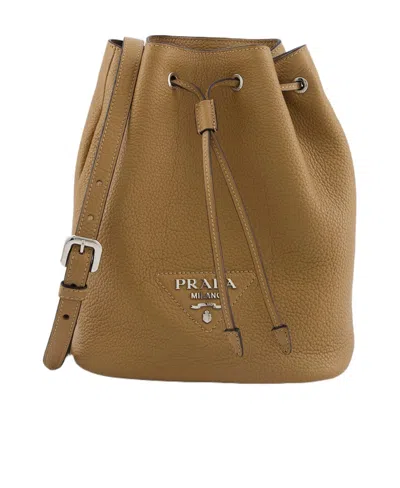 Prada Draw Rope Sewing Details Shoulder Bag In Green