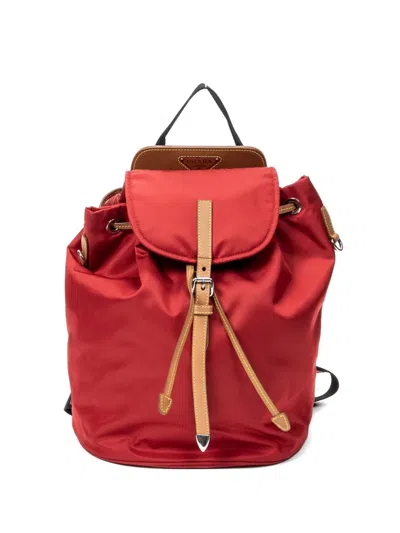 Pre-owned Prada Drawstring Backpack In Red