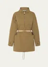 Prada Drawstring-hem Parka In F0161 Militare