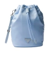 Prada Drawstring Bucket Bag In Light Blue