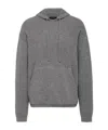 Prada Drawstring Cashmere Hoodie In Grey