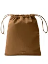 Prada Drawstring Clutch Bag In Brown