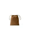 Prada Drawstring Clutch Bag In Brown