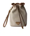 Prada Drawstring Clutch In Neutral