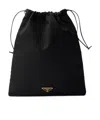 Prada Wish Re-nylon Drawstring Pouch In Black
