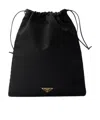 Prada Drawstring Clutch In Black