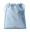 Prada Wish Silk Duchesse Drawstring Pouch Bag In Blue