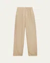 Prada Drawstring Cotton-linen Pants In Brown