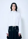 Prada Drawstring Hem Shirt In White