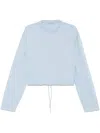 Prada Light Blue Sweater With Elastic Hem In Blue