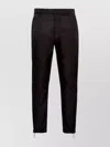 Prada Drawstring Hem Trousers Side Pockets In Black