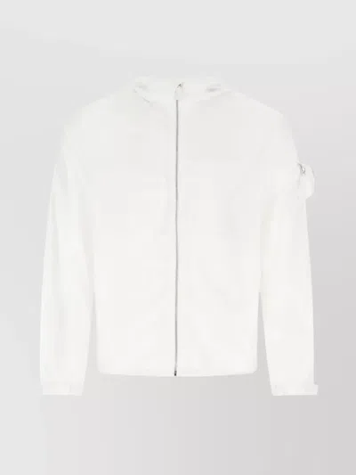 Prada Drawstring Hemline Hood Jacket In White