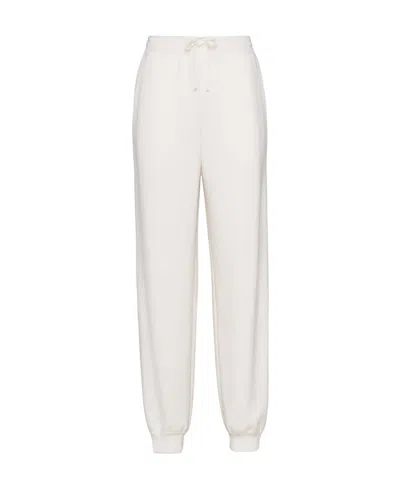 Prada Drawstring Knitted Trousers In White