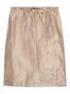 Prada Drawstring Pencil Midi Skirt In Brown