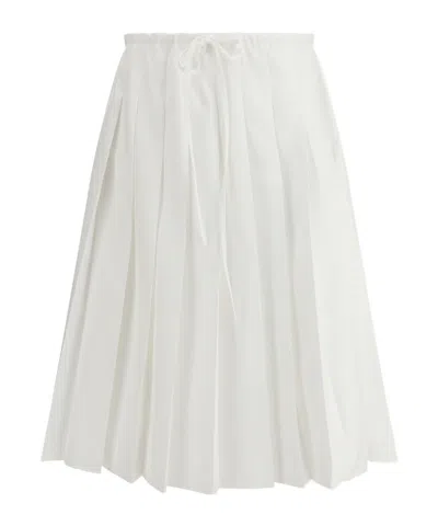 PRADA PRADA DRAWSTRING PLEATED MIDI SKIRT