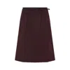 Prada Drawstring Poplin Midi Skirt