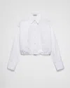 Prada Drawstring Hem Shirt In Weiss