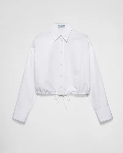 PRADA DRAWSTRING POPLIN SHIRT