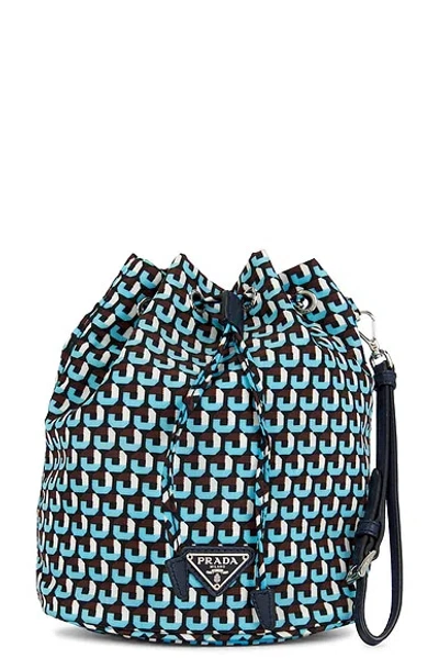 Prada Drawstring Shoulder Bag In Blue