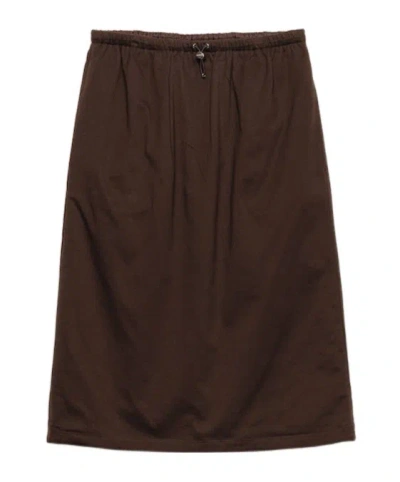 Prada Drawstring Skirt In Brown