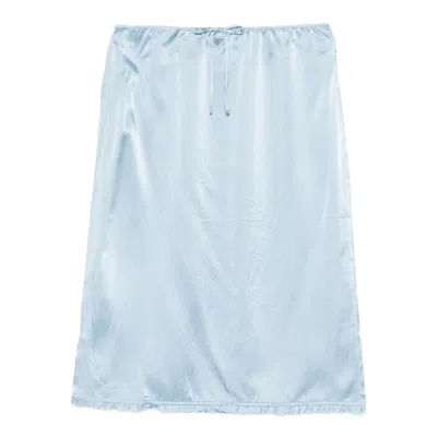 Prada Drawstring Trim Slip In Blue