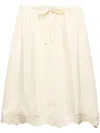 Prada Embroidered Silk Habutai Skirt In Yellow