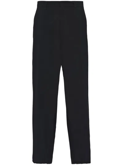 Prada Drawstring Waist Wide-leg Trousers In Gray