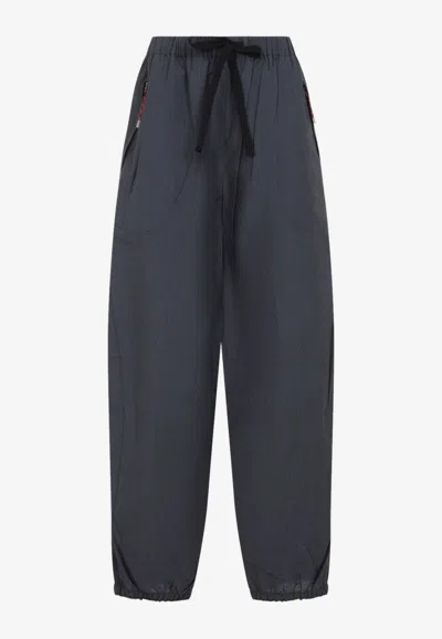 Prada Paint Nts Straight-leg Wool-mohair Pants For Women In Blue