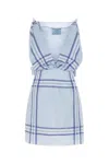 Prada Embroidered Cotton Mini Dres