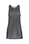 Prada Navy Blue Mesh Mini Dress In Blue