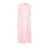 Prada Ribbon-embroidered Satin Midi Dress In Multi