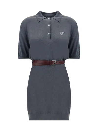 Prada Grey Slate Grey Silk Dress