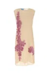 Prada Georgette Midi Dress In Begonia