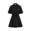 Prada Jacquard Poplin Dress In Black
