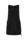 Prada Nylon Mini Dress In Black
