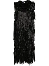 Prada Black Ribbon-detail Midi Dress In Black  