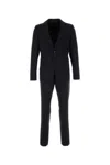 Prada Tailored Wool Blend Suit With Notched Lapel In Blue