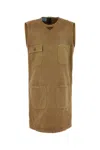 Prada Denim Mini Dress In Brown