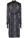 Prada Printed Georgette Dress In Black
