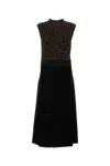 Prada A-line Sleeveless Wool Blend Dress In Multi