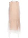 Prada Tie-neck Technical Voile Dress In Pink