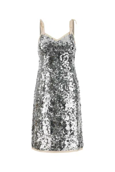Prada Dress In Silver
