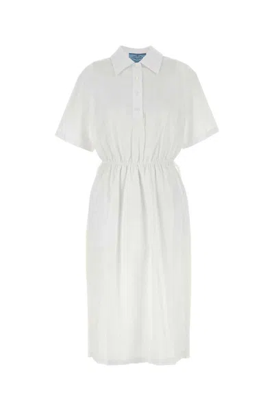 Prada White Poplin Shirt Dress