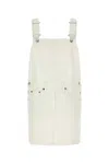 Prada Denim Dungarees Dress Adjustable Straps In White