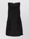 Prada Nylon Mini Dress In Black