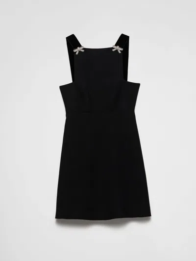 Prada Cady Mini Dress In Black