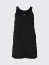 Prada Crepe Mini Dress With Bows In Black