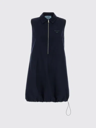 PRADA PRADA RE-NYLON POPLIN AND COTTON MINI DRESS