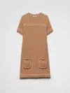Prada Brown Wool Mini Dress In Brown