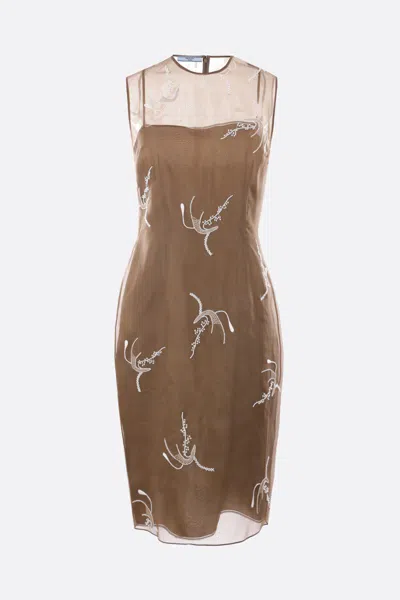 Prada Dresses In Brown